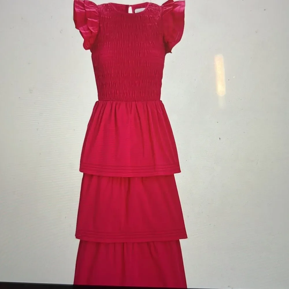 Saylor Audrina Smocked tiered midi dress size P NWT - Picture 9 of 9